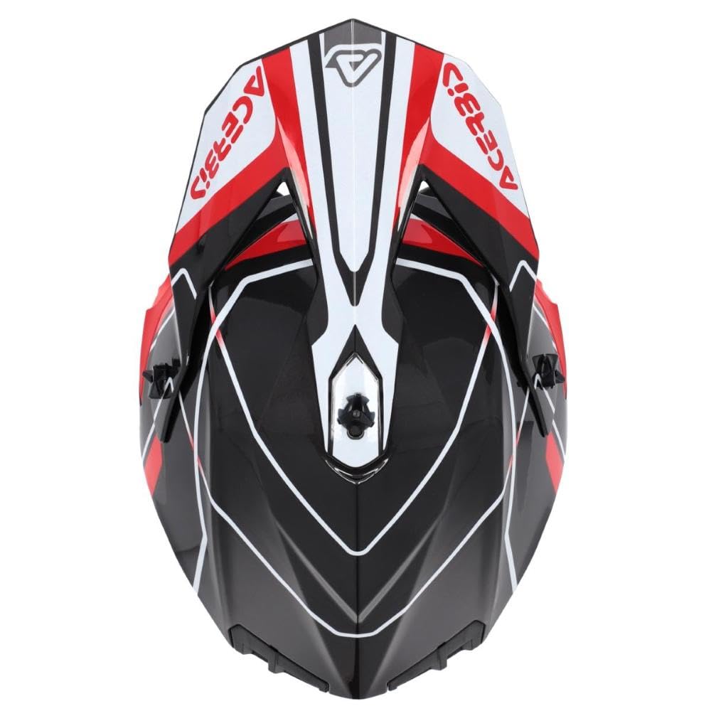 Casco Cross Acerbis Linear ECE 22/06 Grigio Rosso taglia L (59-60 cm)