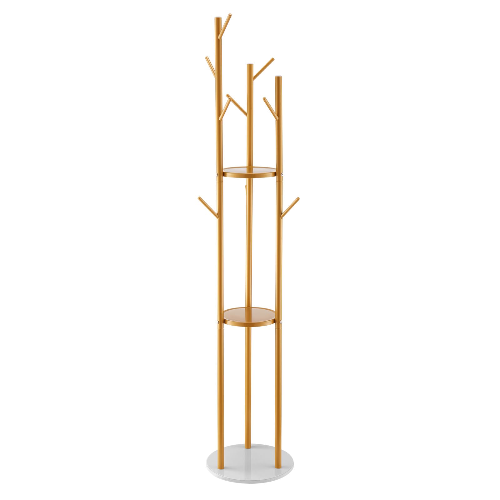 VEVOR Perchero de Pie con Base de Cuarzo y 9 Ganchos, Ideal para Entrada, Dormitorio, Oficina y Sala de Estar, Perchero Moderno para Abrigos, Sombreros, Bufandas y Bolsos, 340 x 340 x 1700 mm
