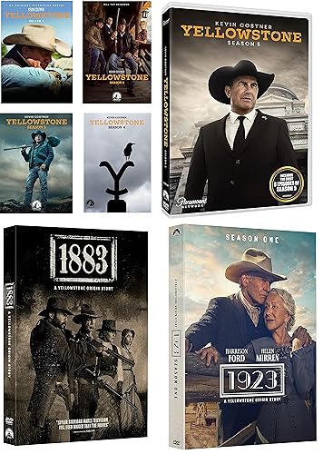 Yellowstone DVD Set Seasons 1-5 and 1883 and 1923 DVD Set Complete Collection
