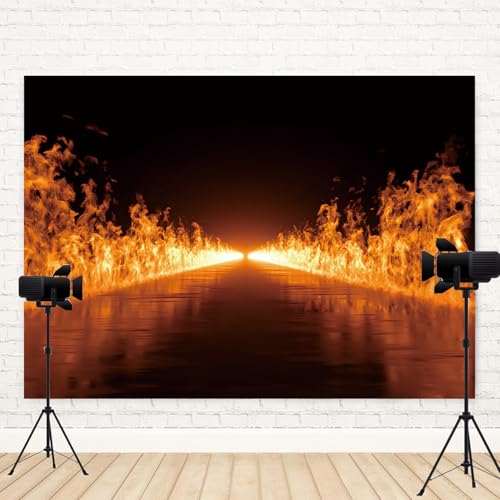Fondo fotográfico 9x6ft vinilo con llama ardiente miniatura 4