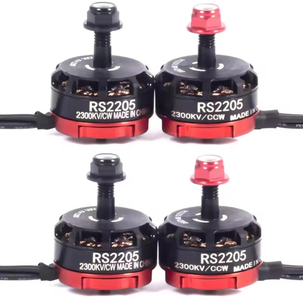Yvxotrxnk Motore brushless 2205 2300KV 2-3S per aeroplano radiocomandato, 5 mm, fusto CW CCW High Thrust FPV Racing Multicopter Motor (2205-CW-1PCS)