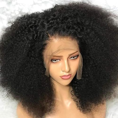 PRIMELACE Kinky Curly Lace Front Wig Human Hair 20 inch Afro Kinky Curly Human Hair Wig 180% Density Glueless Hd Lace Wig Curly Mongonlian Human Hair Wig Pre Plucked with Baby Hair
