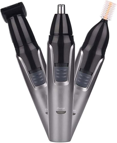 Cortapelos para orejas y nariz para hombres y mujeres, 3 en 1, recargable, profesional, eléctrica, recortadora de cejas y vello facial con cabeza