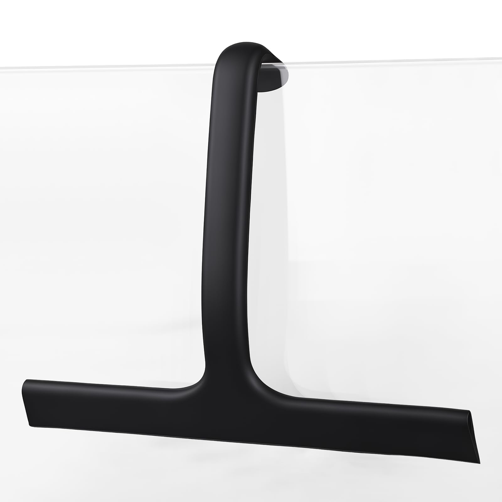 wlich Shower Squeegee, 10" Silicone Shower Wiper for Glass Doors, Black