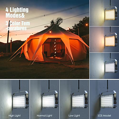 Tomshoo Led Camping Lantern Rechargeable 5500Lm, 20000Mah Portable Power Bank Wireless Charging Camping Light With 3 Color Temperatures 5 Light Modes For Power Outages, Emergency, Home, Hiking #TOP4