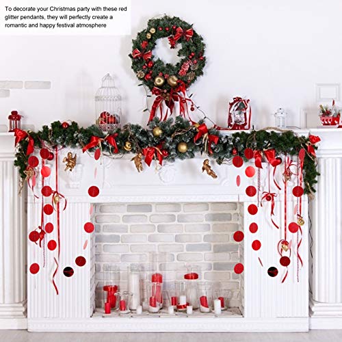 Toyvian 4 Tiras Banner de Natal CÃ­rculo Ponto Guirlanda Glitter Natal Pendurado Serpentina DecoraÃ§