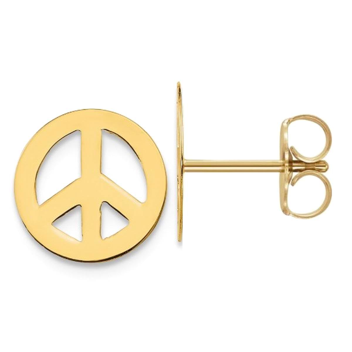 Harmony Peace Sign Earrings - 14k Solid gold and silver options | Hypoallergenic Symbolic Jewelry