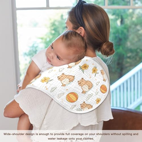 vvfelixl Cute Capybaras Burp Cloths for Baby Boy Girls Baby Washcloths Burp Rags 1 Pack4