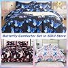 SDIII Pink Butterfly Comforter Set Queen 3 Pieces, Soft Microfiber Lightweight Pink Butterfly Bedding Set Queen for Girls Kids and Teens All Season #4