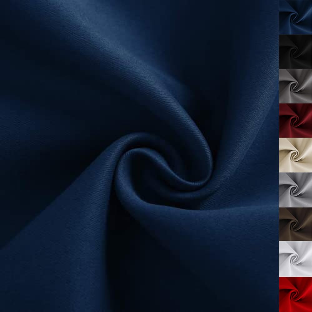 ZHhan 100% Cotton Quilting Fabric Sold by The Metre Various Sizes and Colors for Sewing Quilting DIY Craft Patchwork Navy Blue Width=1.5m — image 1
