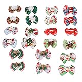 RASTKY 22 Stück Weihnachtliche Haarschleifen für Hunde, Bezauberndes Haustierzubehör mit Gummiband, Vielseitig Einsetzbar für Haustierbesitzer, Haustier-Styling, Material: Polyester, Gummi