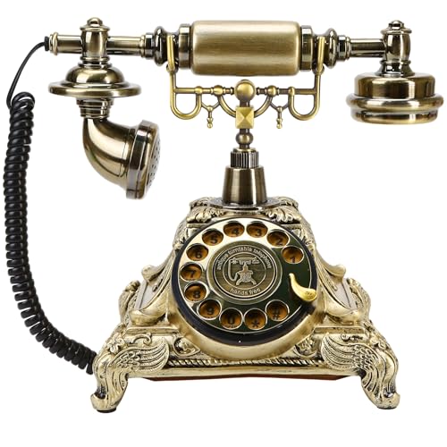 Teléfono Retro de Disco Estilo Antiguo Bronce