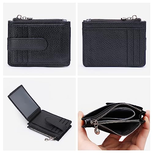 Fependu Slim Wallet For Women Thin Womens Card Holder Rfid Blocking Genuine Leather Small Wallets Black #TOP3