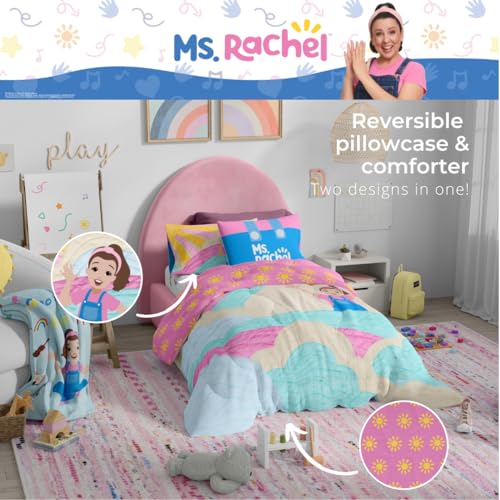 Image of Ms. Rachel Educational Adventures Kids Bedding Super Soft Microfiber Comforter and Sheet Set, 4 Piece Twin Size, (Officially Licensed Product) By Franco