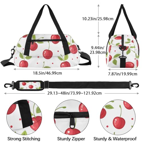 Cute Cherry Pattern Kids Duffle Bag Boys Girls Small Sport Dance Gym Bag for Overnight Travel Weekender Carry On4