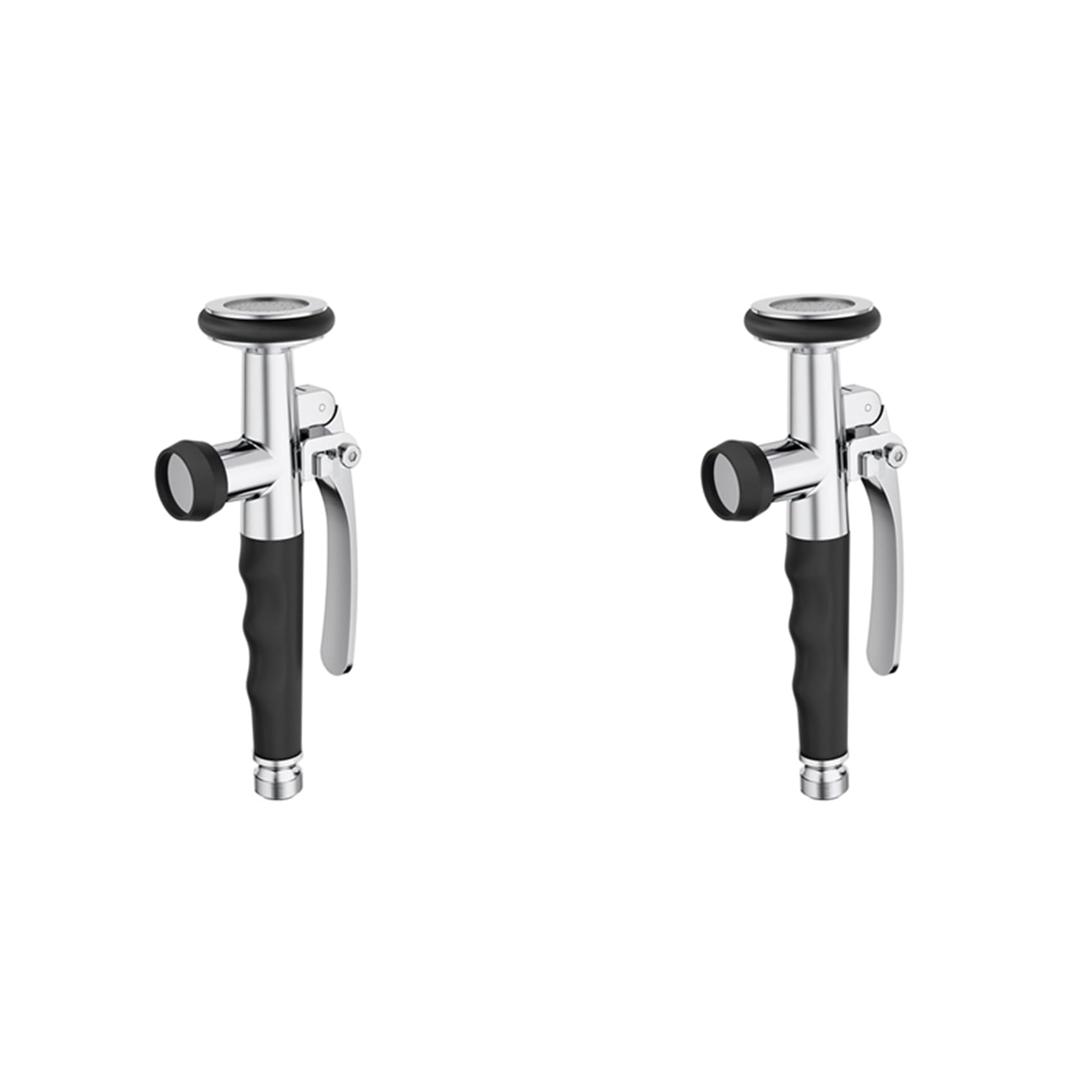 Jnchdghwa Black & Silver 2X Kitchen Faucet Sprayer Head Brass Dish Rinser Universal 1/2Inch Connection Shower Head With Locking Bracket