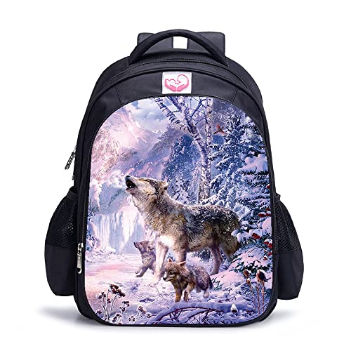 Sac à dos enfant loup 41 cm fini les cahiers cornés au collège