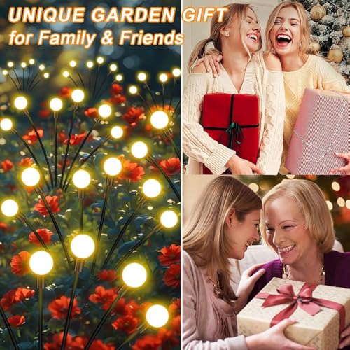Image of Solar Light Outdoor Swaying Firefly Garden lamp with 8 Led, Waterproof for Home Decor & Courtyard, Auto On /Off,Warm White (Warm yellow) (4)