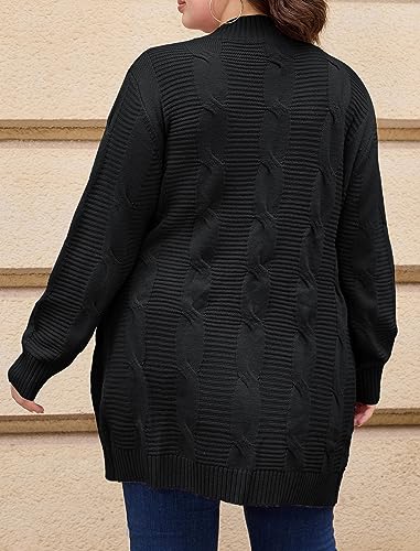 Hanna Nikole Women's Plus Size Oversized Cardigans Sweater Long Sleeve Open Front Knit Chunky Fall 2024 Sweater Outerwear2