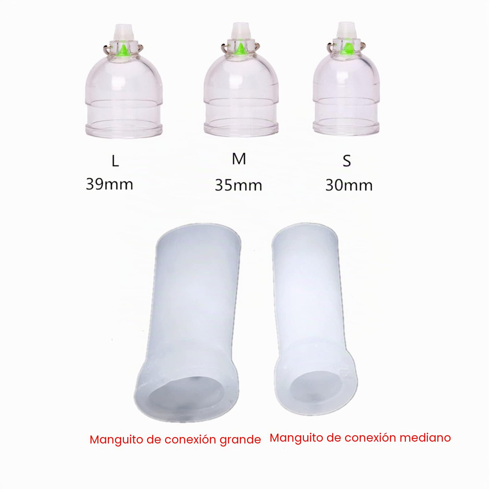 Bomba de pene Extensor de pene Ampliador Agrandamiento al vacío Crecimiento del pene Kit de succión Masturbtor Erección Juguete sexual para hombres(M CUP)