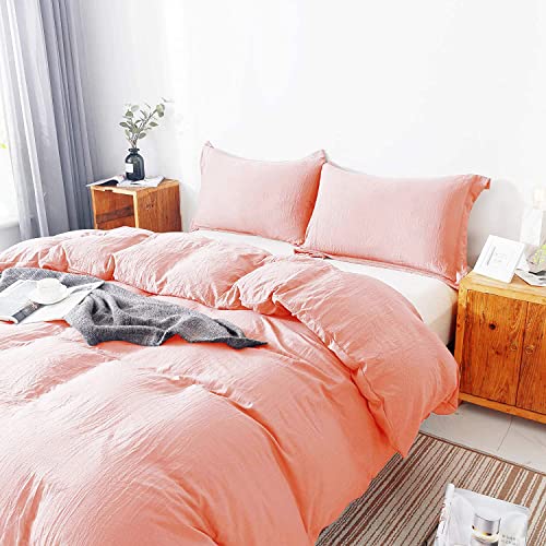 KASENTEX Pink Twin Comforter Set with Duvet &Sham, Soft Fluffy Hypoallergenic
