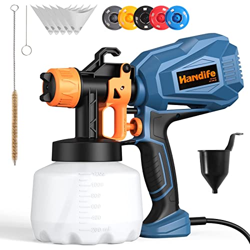 Pistolet à Peinture Handife 400W, 5 Tailles de Buse,3 Modes de Pulvérisation, Bouton de Débit Réglable, pour Clôtures, Meubles, Rampes