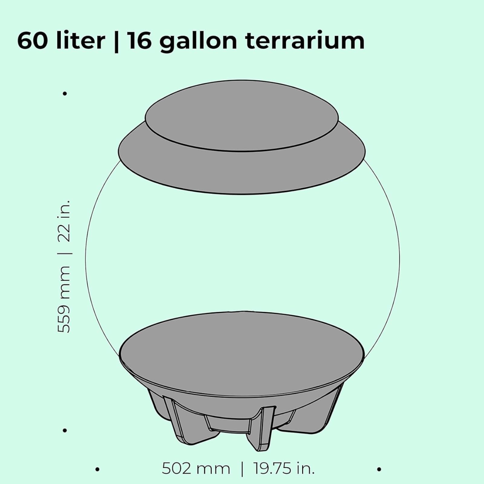 biOrb 46148 biOrb AIR 60 grau - automatisiertes Terrarium zur bequemen Pflege exotischer Pflanzen, LED-Beleuchtung, 60 l Fassungsvermögen