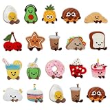 Ticeyubime 20 Stück Lebensmittel Bügelbilder, Bügelsticker Mit Dessertmotiven Für Klamotten, Patches Zum Aufnähen für Kinderbekleidung, Alltagsjeans und DIY
