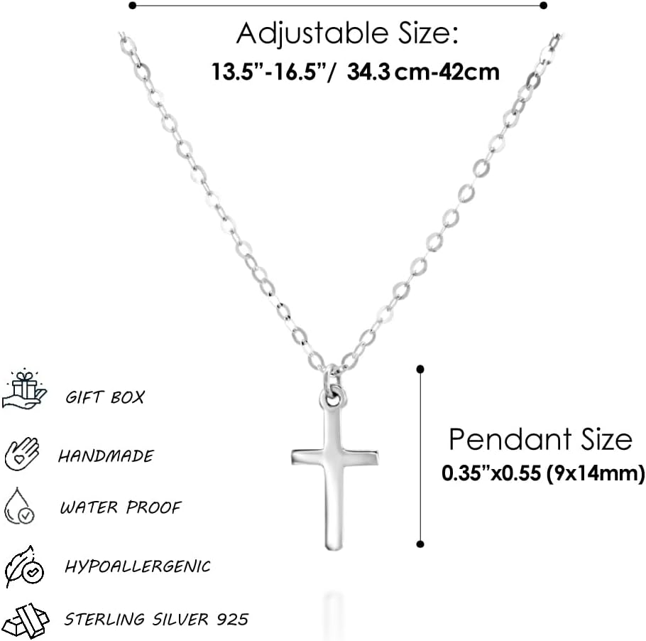Cross Necklace for Women, Minimalist Cross Necklaces, Handmade Christian Jewelry, Religious Gift, SMALL Pendant - Image 2