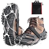 TRIWONDER アイゼン 8本爪 チェーンスパイク 登山 スノースパイク チェーンアイゼン 靴底用滑り止め 雪山 トレッキング 氷釣り 収納袋付 (8本爪, M/L (22.5-27.5 CM))