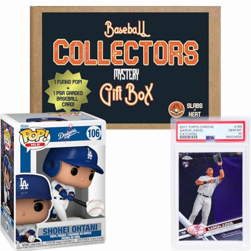 Slabs of Heat Baseball Collector's Mystery Gift Box: Funko Pop! & PSA Graded Card?ONE PSA Graded Baseball Card & ONE Authentic MLB Funko Pop ?Ideal Gift for Collectors & Baseball Fans, SOH-FUN-2
