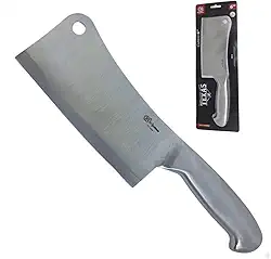 Cutelo de Aço Inox 6” (28cm) Profissional – Facas e Cutelo para Churrasco, Cozinha e Corte de Carnes