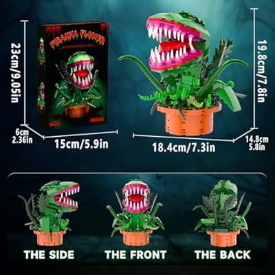Audrey 2 Cannibal Flower Building Block Set, Little Shop of Horrors Piranha Plant with Openable Mouth Toy Collection, Gift Birthday, Christmas, Holiday, for TV Fans, Kids 6+, (342 PCS)