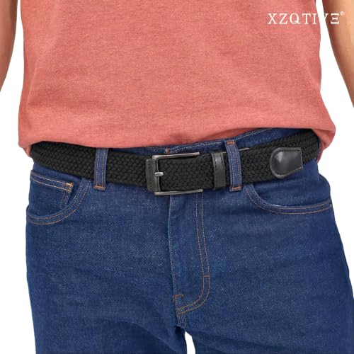 Image of XZQTIVE Braided Stretch Belt Mens Gift Elastic Woven Belt for Golf Casual Pants Shirts Jeans
