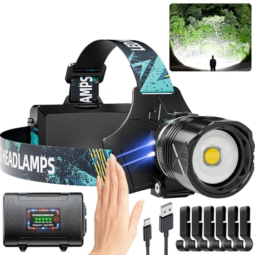 Dszuu 3000 Lumens Super Bright Headlamp, Rechargeable LED...