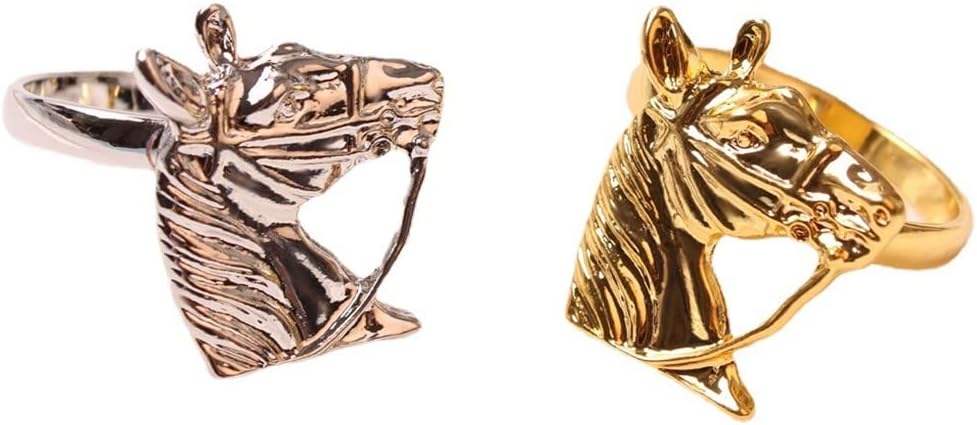 12 Pieces Horse Napkin Rings Chinese European Buckle Zinc Alloy Hotel Club Desk Decoration