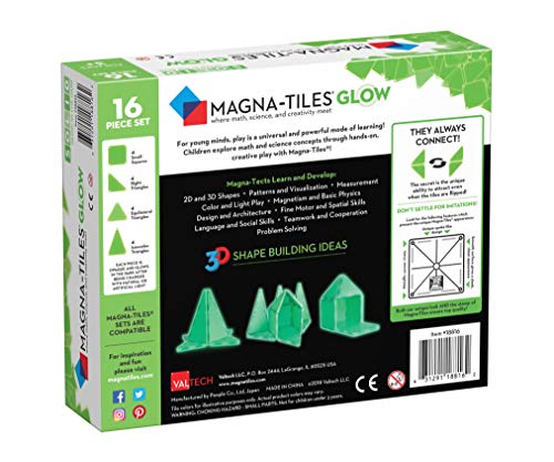 Magna-Tiles Glow In The Dark Set & Magna - Tiles Stardust Set, The Original Magnetic Building Tiles For Creative Open-Ended Play, (15 Pieces Including Glitter And Mirrors) #TOP2