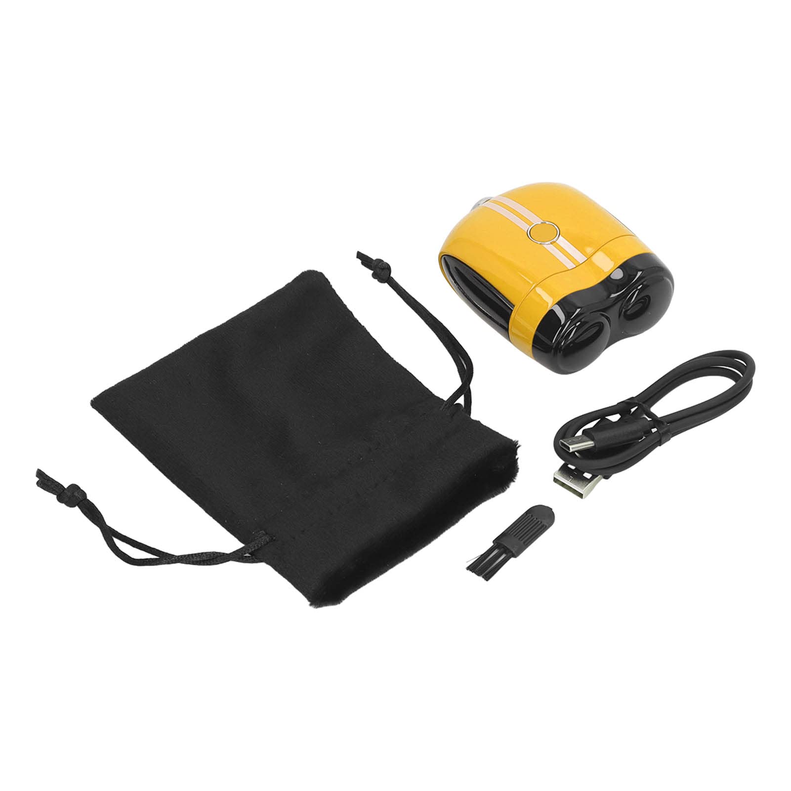 KIMISS Elektrischer Mini-Bartrasierer mit Typ-C-Aufladung, IPX7 Wasserdicht, Gebogenes Klingennetz, Nass- und Trocken-Doppelnutzung, Kompakter Bartschneider für Unterwegs (YELLOW)