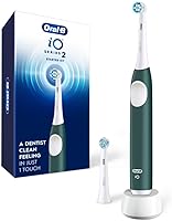 Oral-B iO Series 2 Electric Toothbrush Starter Kit: 3 Modes, Pressure Sensor, 2 Heads, Forest Green - Dentist Clean Feel