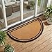 Half Round Black Borderer Coco Mat in Two Sizes (30" x 60")