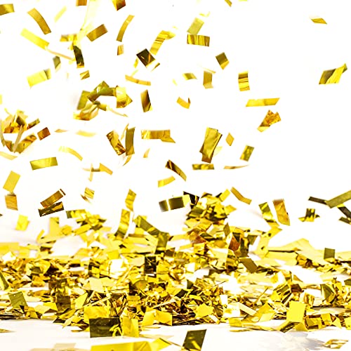 Image of Sumind 200 Grams Large Gold Confetti Foil Glitter Metallic Shredded Paper Filler Throwable Scatter Table Party Confetti for Wedding Graduation Birthday Baby Shower Celebrations Xmas Party Decor