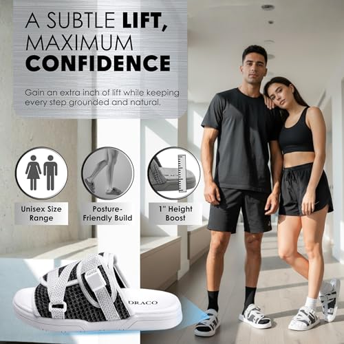 Image of Draco DracoSlides Reflective Slides for Men and Women, Wrapped in Reflective 3M with Adjustable Straps for Wide /Narrow Feet, Sandals with Arch Support & Slip Resistant, Men & Women Footwear, Black