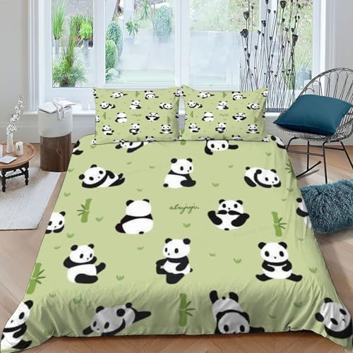 Parure de lit panda 3 pièces housse de couette douce pour des nuits cocooning