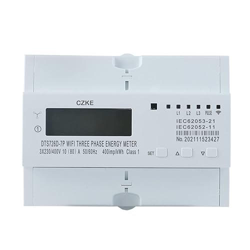 Miniatura 2 de EKINS Single Phase 220V 5060Hz 65A Din Rail WiFi Smart Energy Meter Timer Monitor KWh Meter Wattmeter (Color  DDS226D 7P WiFi 80A)