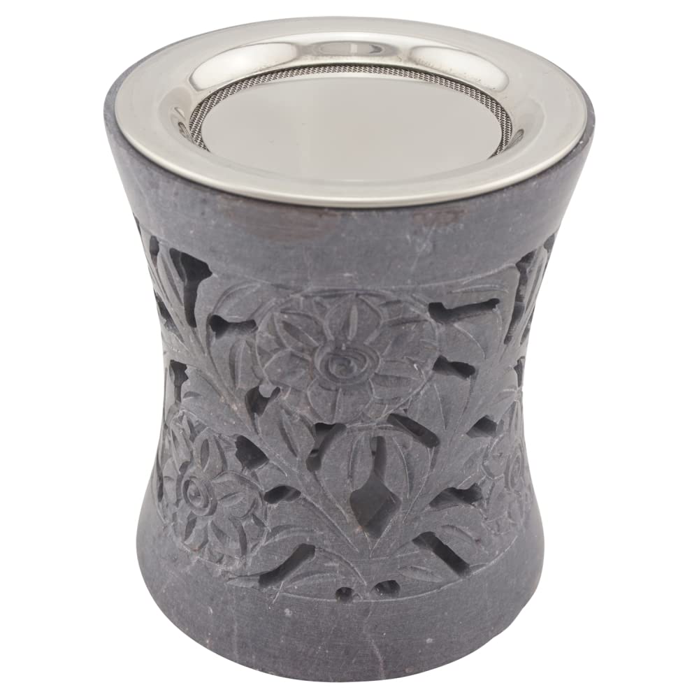 Set de regalo "Nilay" – Varillas de incienso de esteatita con colador de metal, disco de metal e incienso premium Al-Hojari & Athos rosas – En caja de regalo de alta calidad