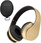 PowerLocus Wireless Bluetooth Over-Ear Stereo Foldable Headphones, Wired Headsets Noise Cancelling with Built-in Microphone for iPhone, Samsung, LG, iPad (Black)