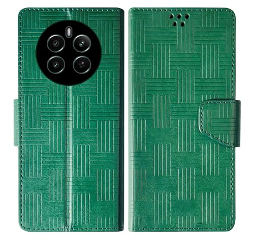 Image of SBMS Flip Cover for Realme Narzo 70 Pro 5G / Realme 12 Plus 5G / Narzo 70 5G / P1 5G Back Cover Case with Magnatic Closure|Inbuilt Stand|Card & Money Pocket (Mat Green)
