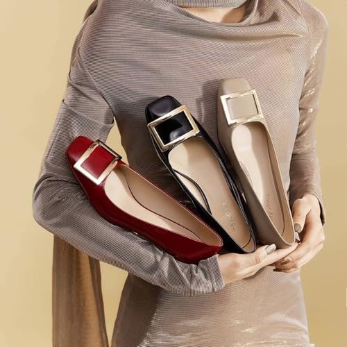 Genuine Leather Pumps Women Dressy Comfortable Shoes with Latex Insole Womens Block Heel for Office Attire Dress Comfortable Footwear2