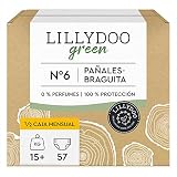 Pañales-braguita LILLYDOO green con un impacto ambiental reducido, talla 6 (15+ kg), 3 paquetes de 19 pañales braguita (57 pañales)