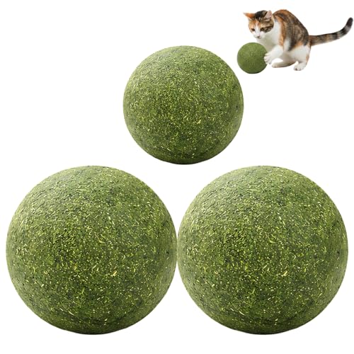 TUBAWD 3Pcs Cat Bubbles Small 3cm and Large 10cm Catnip Balls Scented Catnip Bubbles for Active Play Durable Cat Nip Ball for Solo Play Sessions
